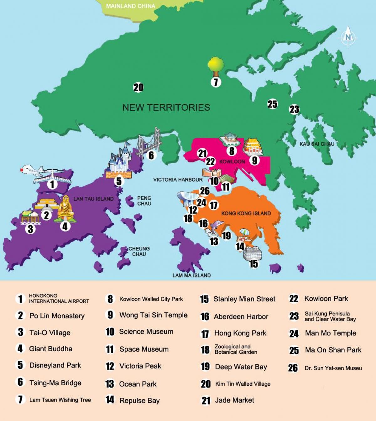 hong kong island tourist map